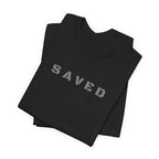 SAVED - Grey text minimalist T-Shirt