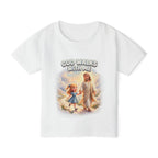 Toddler T‑Shirt — "God Walks With Me" Christian Kids Tee