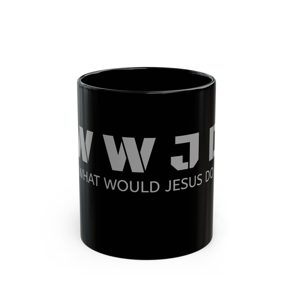 What Would Jesus Do? Black Mug — WWJD Faith Coffee Cup (11oz/15oz)