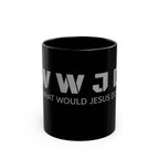 What Would Jesus Do? Black Mug — WWJD Faith Coffee Cup (11oz/15oz)