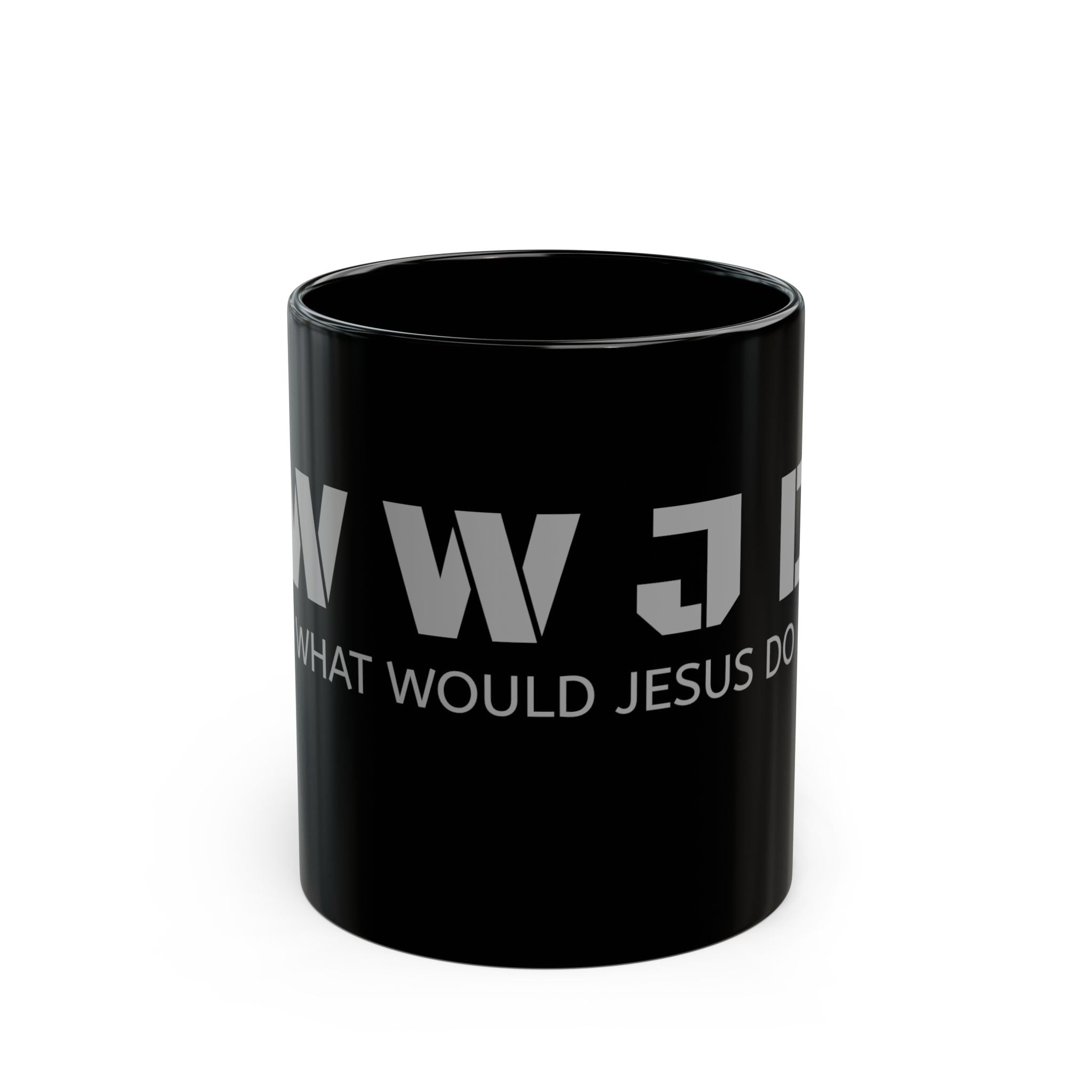 What Would Jesus Do? Black Mug — WWJD Faith Coffee Cup (11oz/15oz)