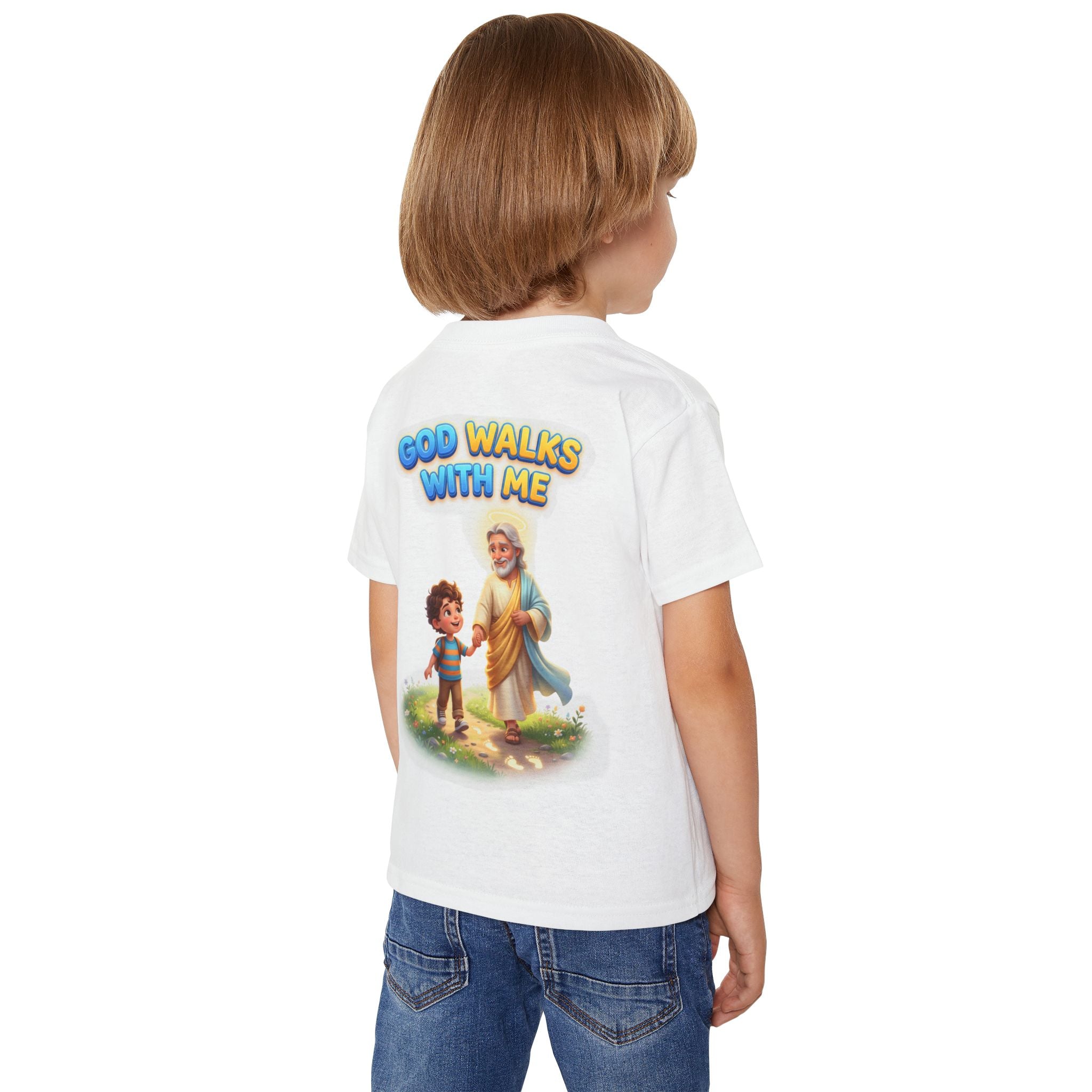 God Walks With Me Toddler T-Shirt — Faith-Based Kids Tee