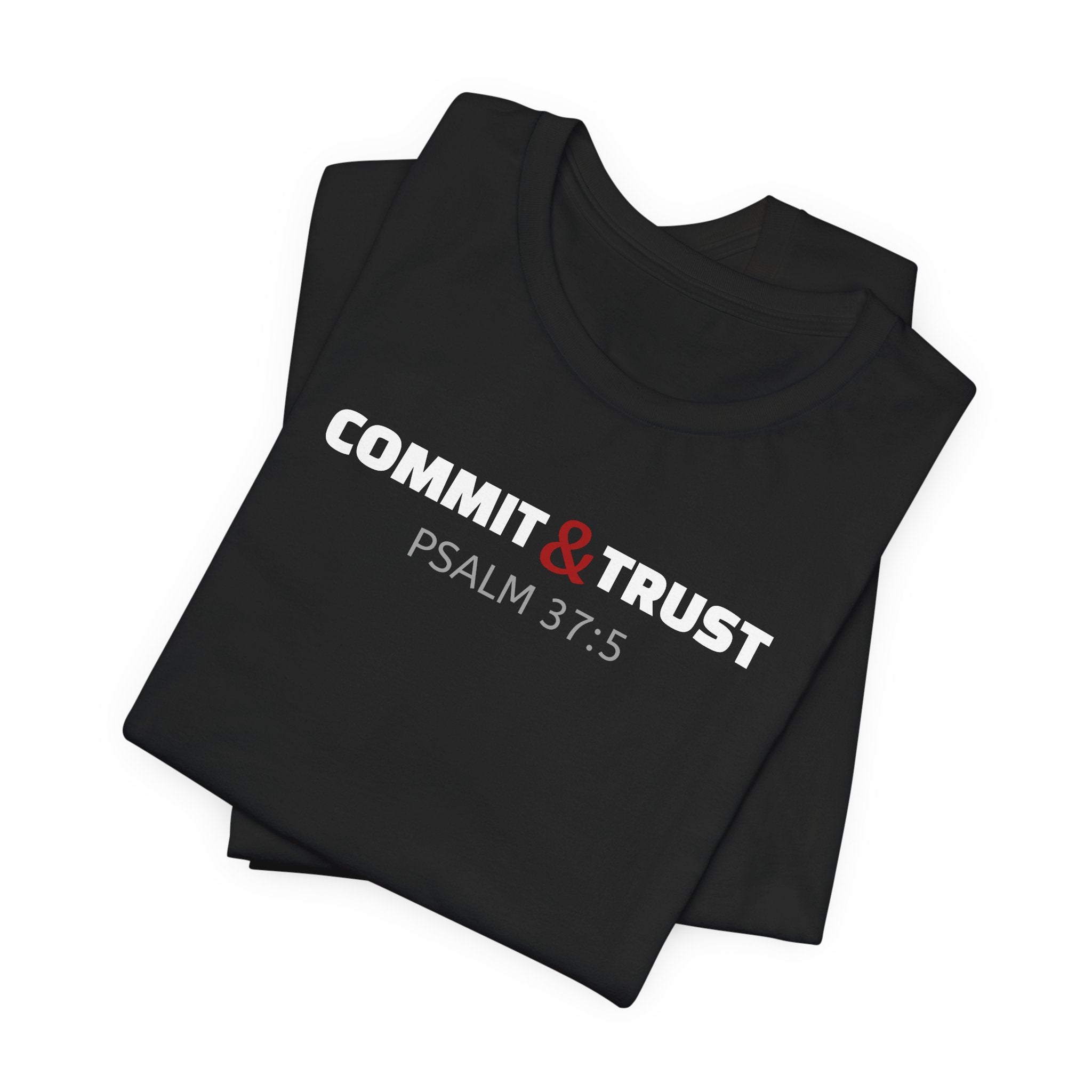 Commit & Trust Psalm 37:5 — Minimalist Lightweight Christian Faith T-Shirt