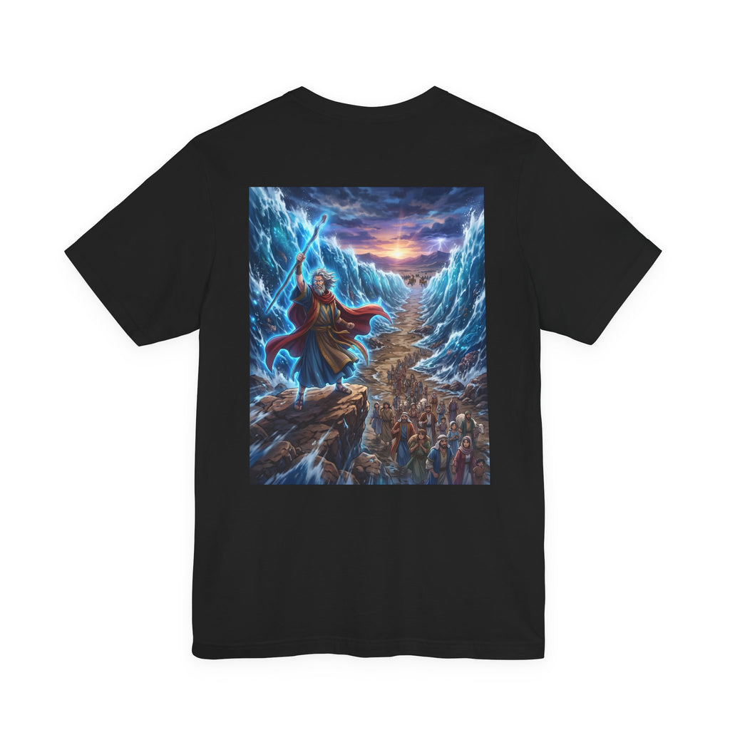 Exodus 14 Crossing the Red Sea T-Shirt | Biblical Moses Illustration