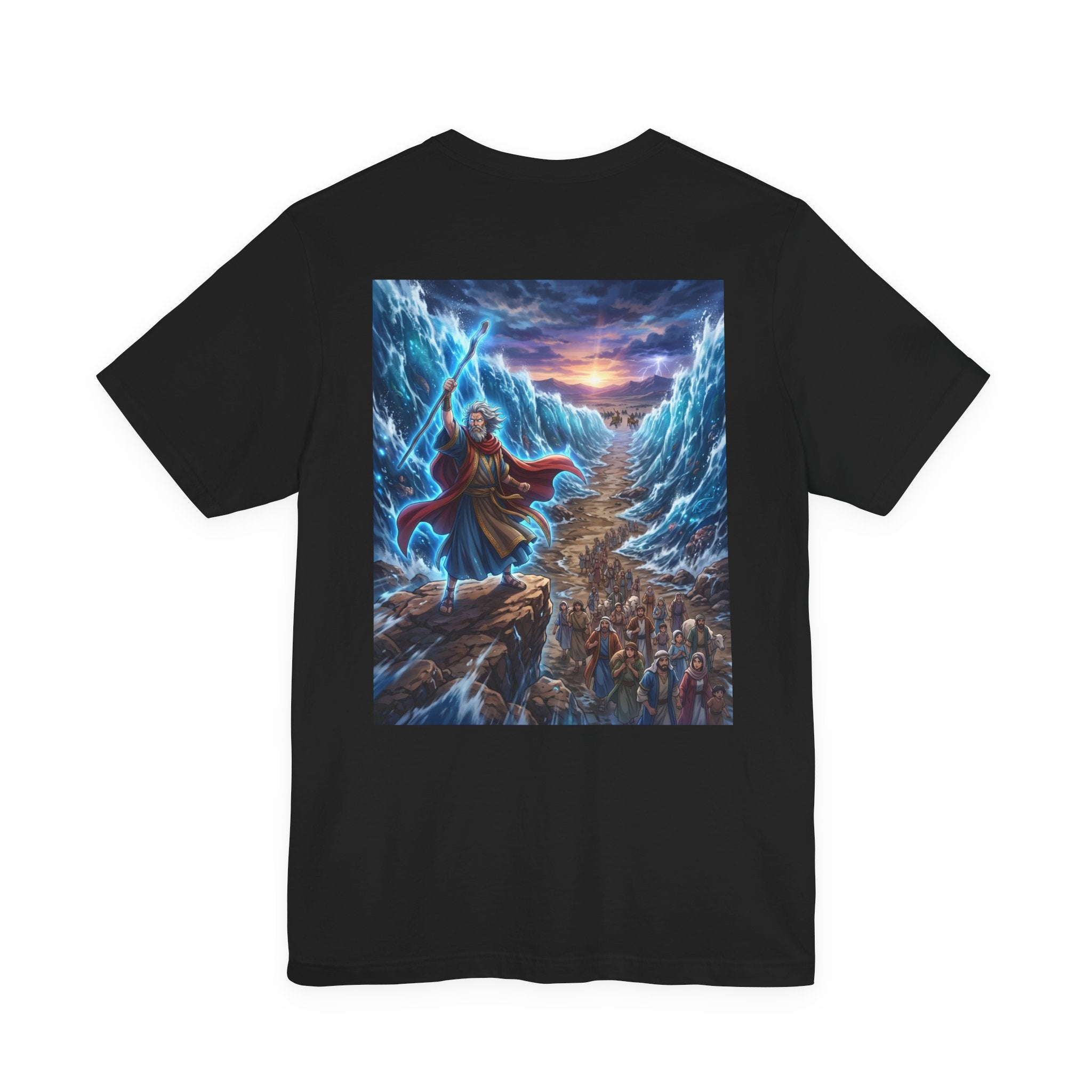 Exodus 14 Crossing the Red Sea T-Shirt | Biblical Moses Illustration