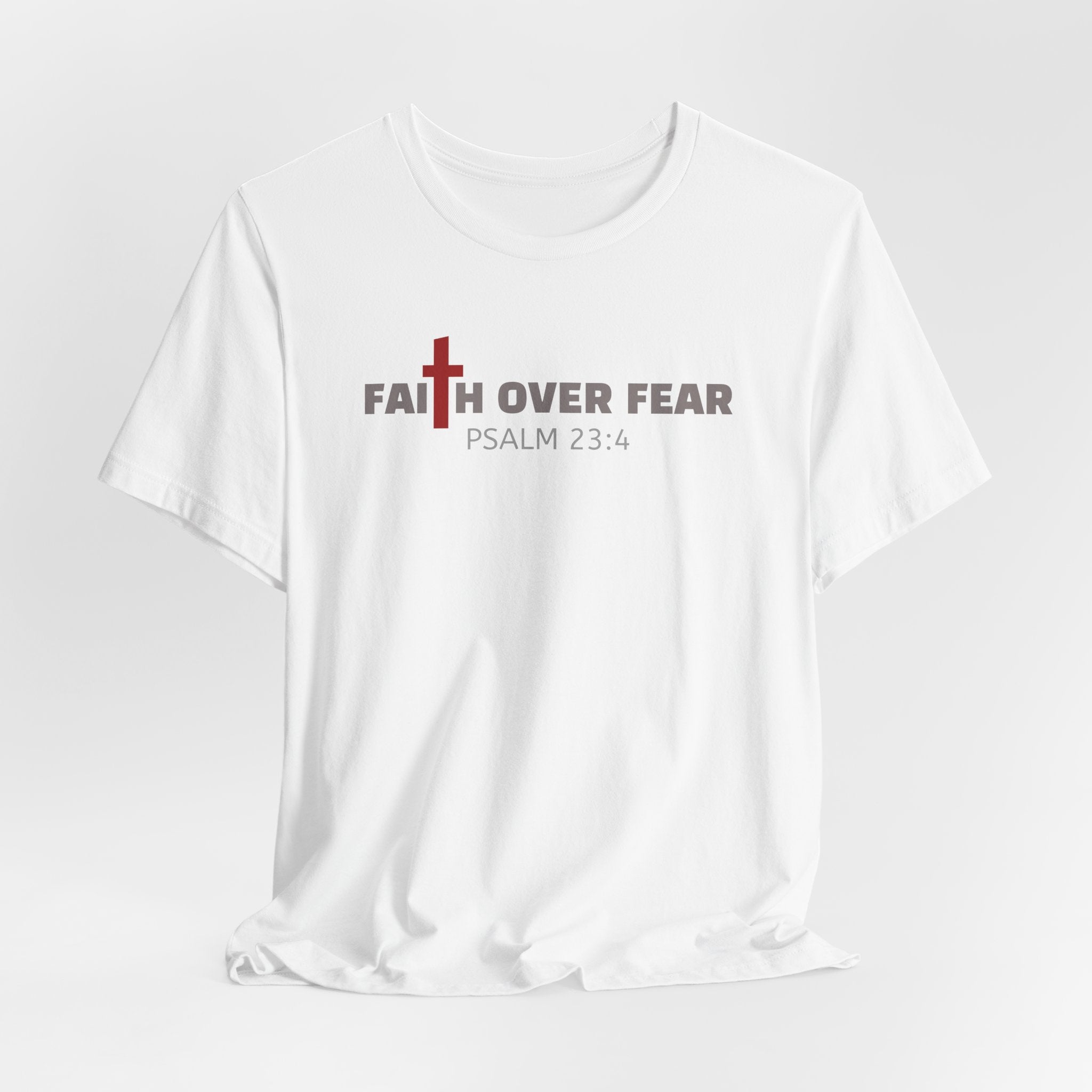 Faith Over Fear T‑Shirt — Christian Cross Inspirational Tee