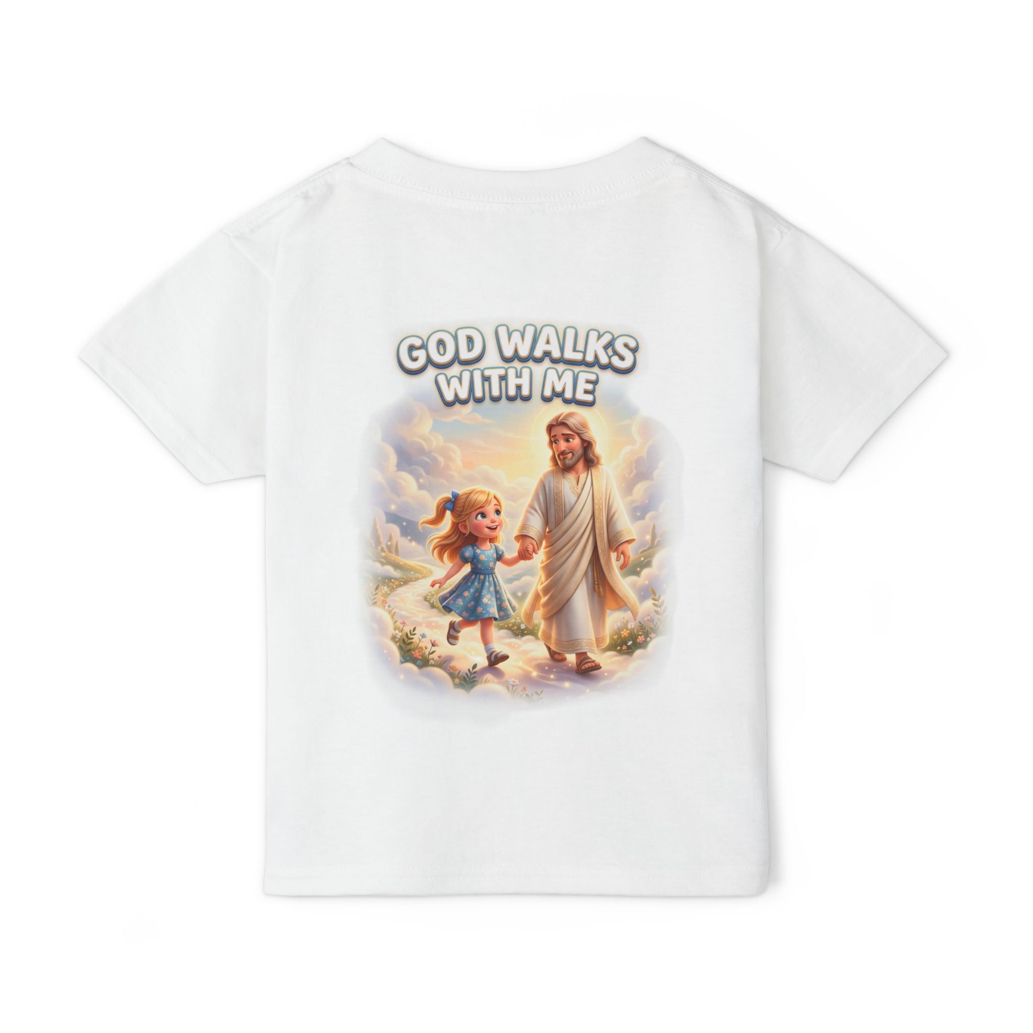 Toddler T‑Shirt — "God Walks With Me" Christian Kids Tee