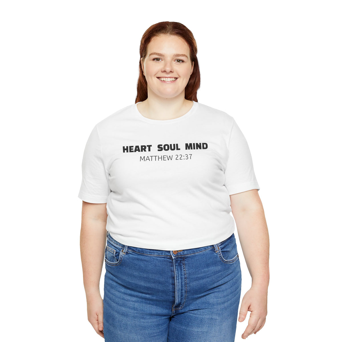 Heart Soul Mind  Matthew 22:37 — Minimalist Lightweight Christian Faith T-Shirt