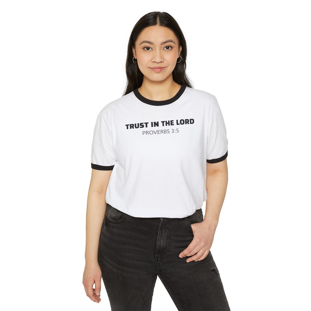 Trust in the Lord Ringer T‑Shirt — Proverbs 3:5 Christian Inspirational Tee