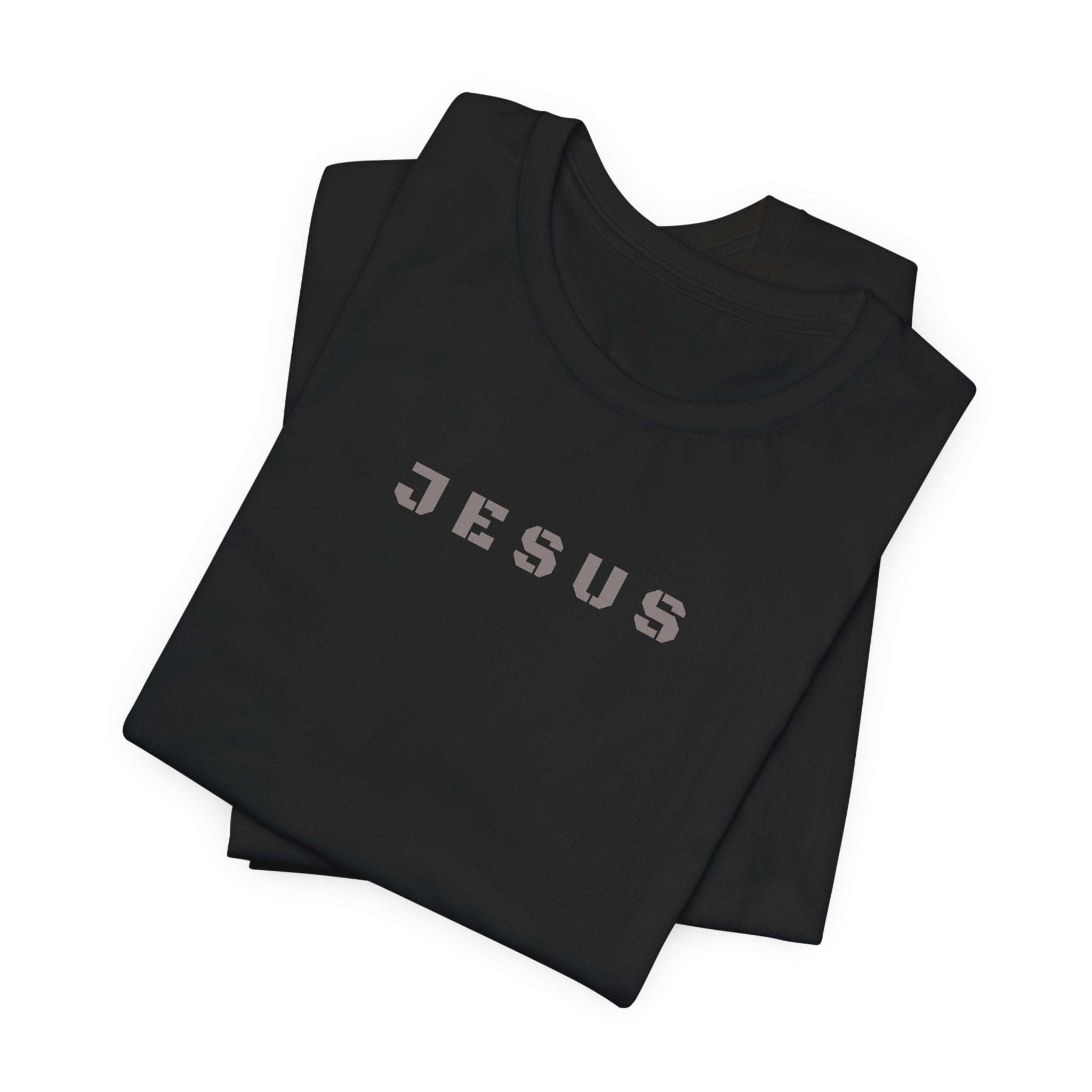 JESUS - Grey text minimalist T-Shirt