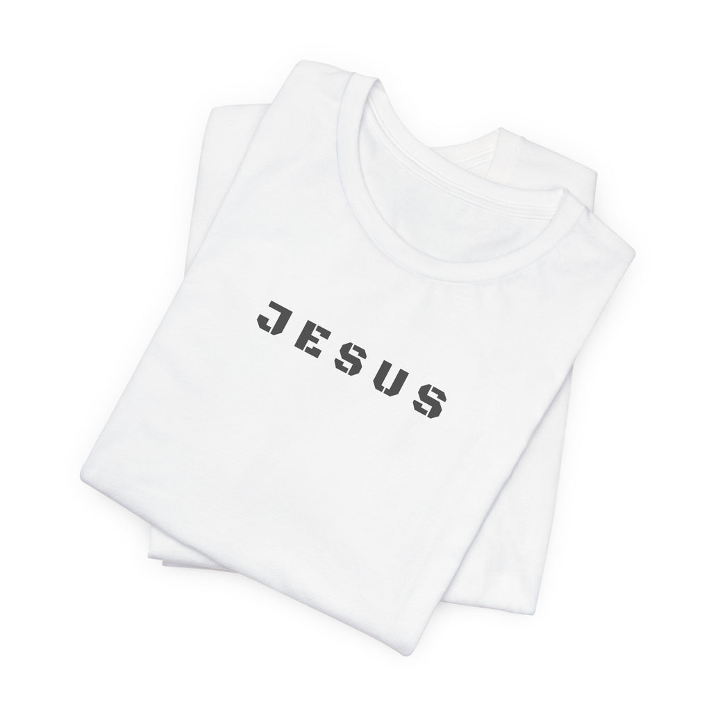 JESUS - Grey text minimalist T-Shirt