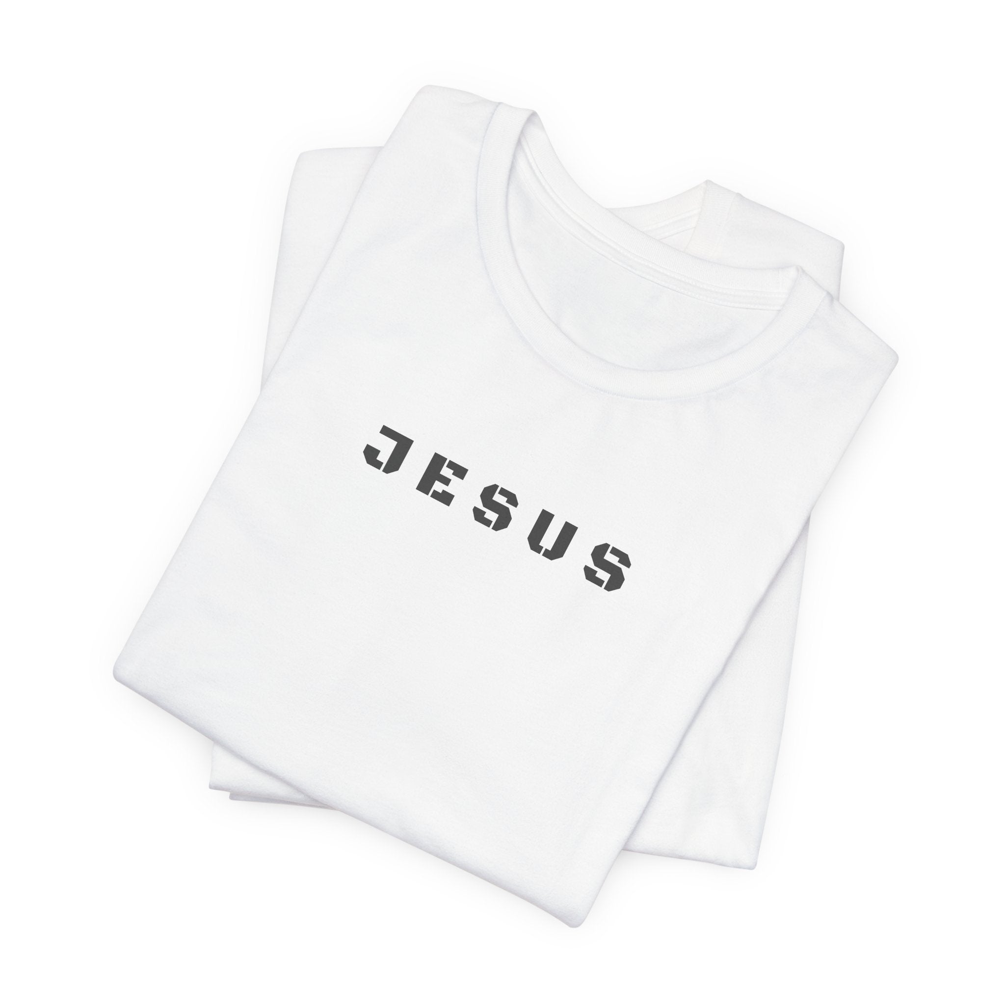 JESUS - Grey text minimalist T-Shirt