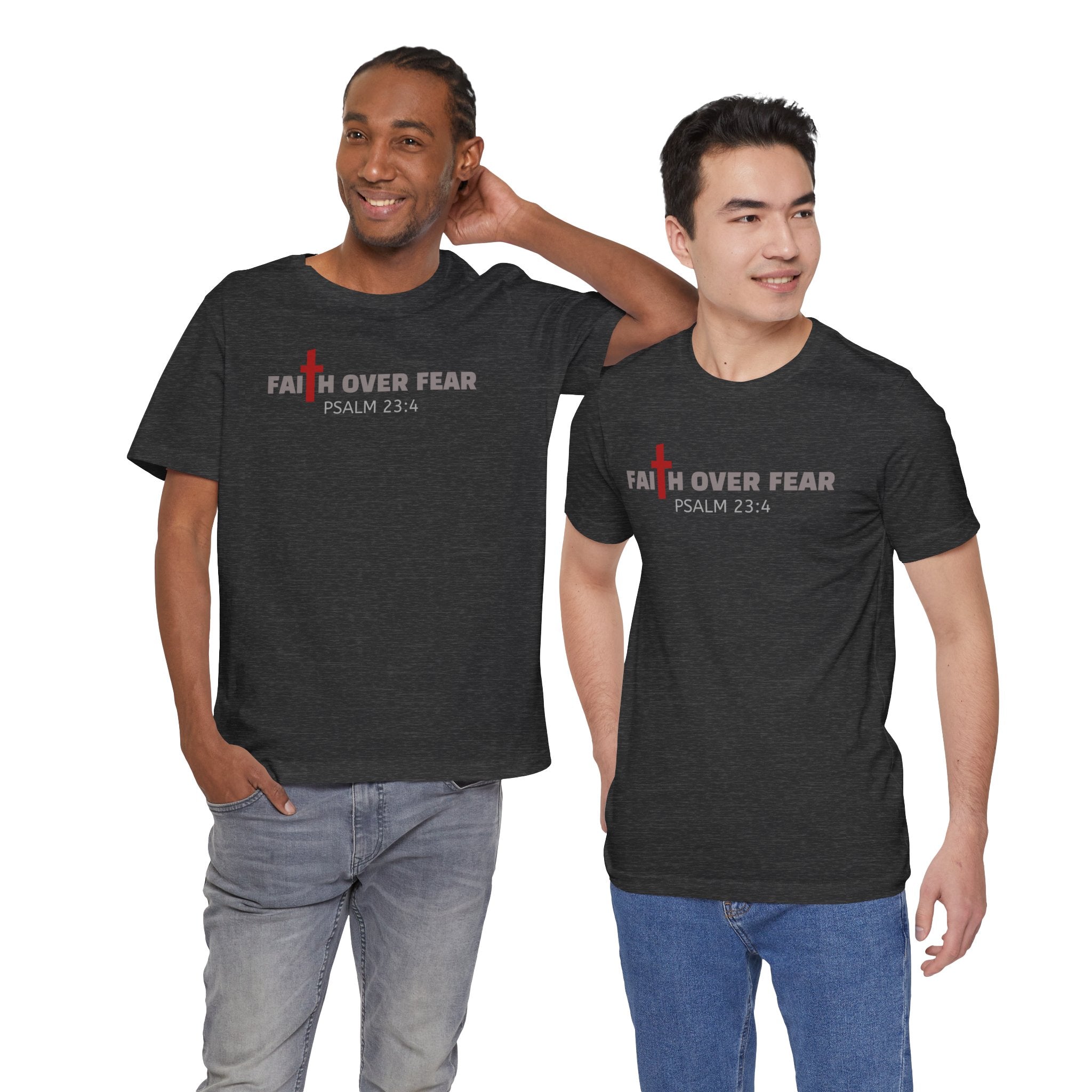 Faith Over Fear T‑Shirt — Christian Cross Inspirational Tee