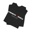 Strength & Shield Psalm 28:7 — Minimalist Lightweight Christian Faith T-Shirt
