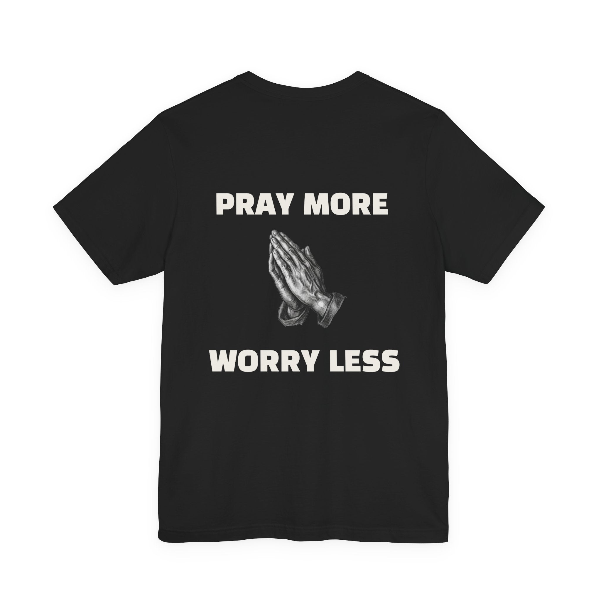 Pray More Worry Less tee | Prayer Hands Graphic Tee