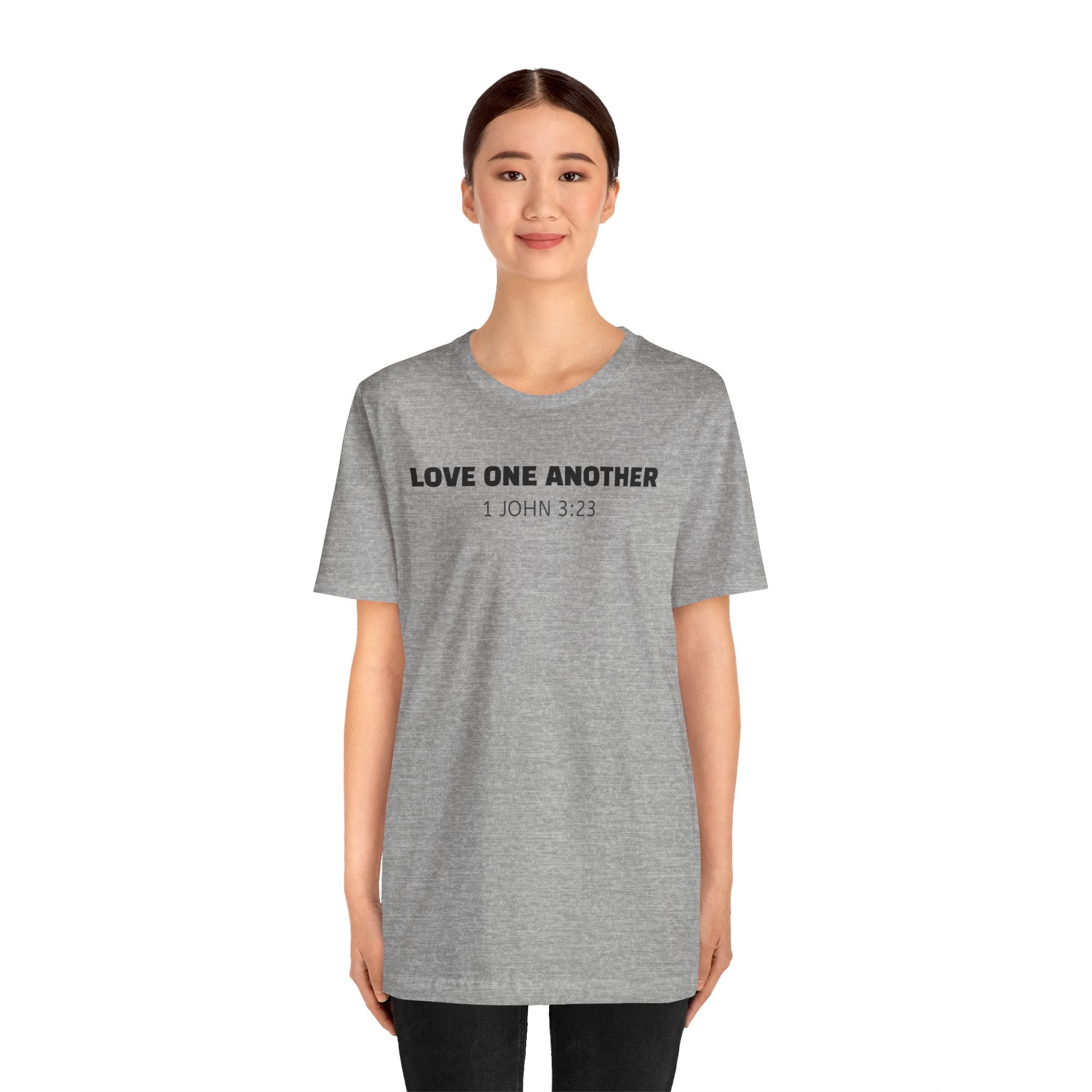 Love One Another 1 John 3:23 — Minimalist Lightweight Christian Faith T-Shirt