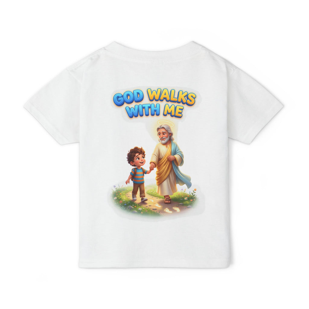God Walks With Me Toddler T-Shirt — Faith-Based Kids Tee