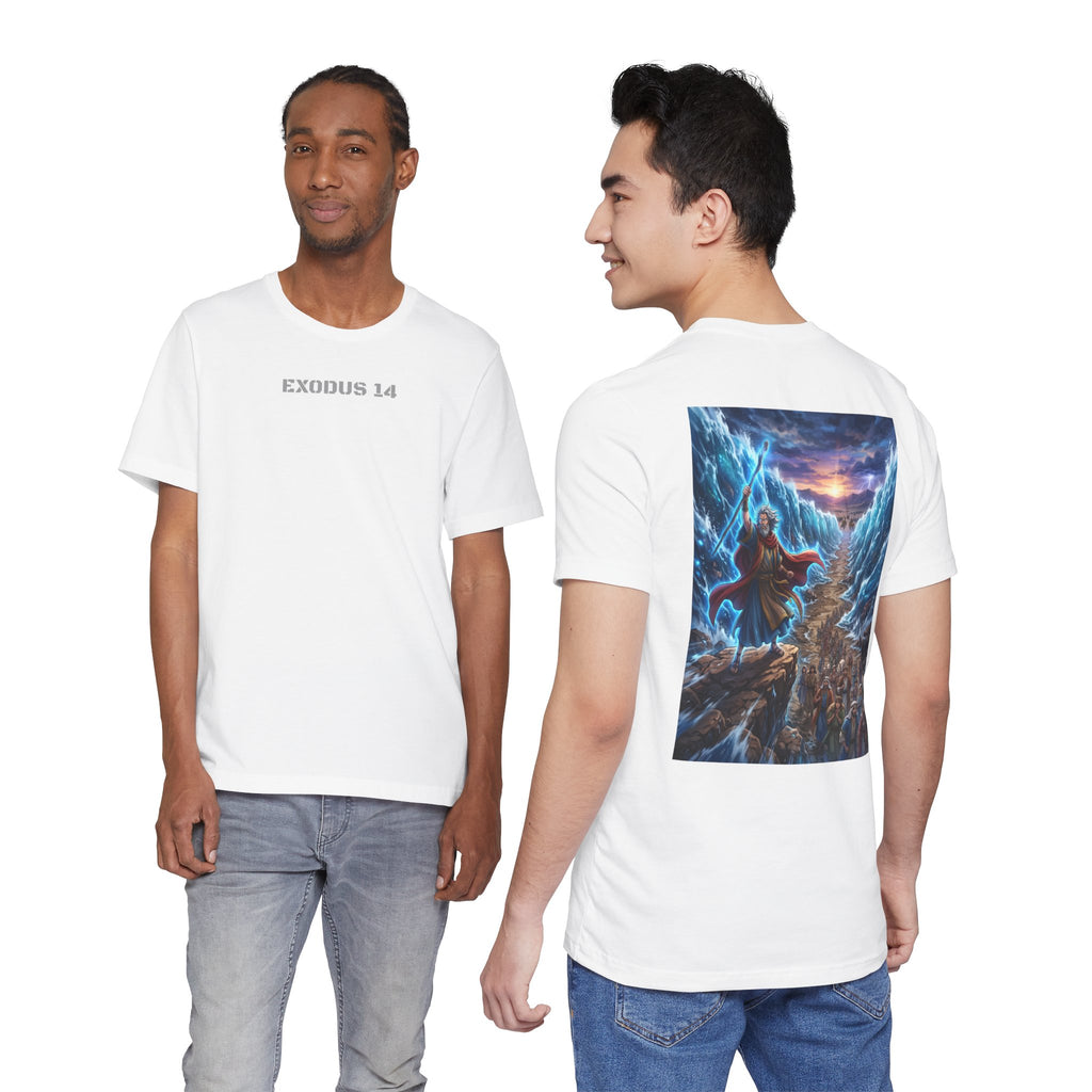 Exodus 14 Crossing the Red Sea T-Shirt | Biblical Moses Illustration