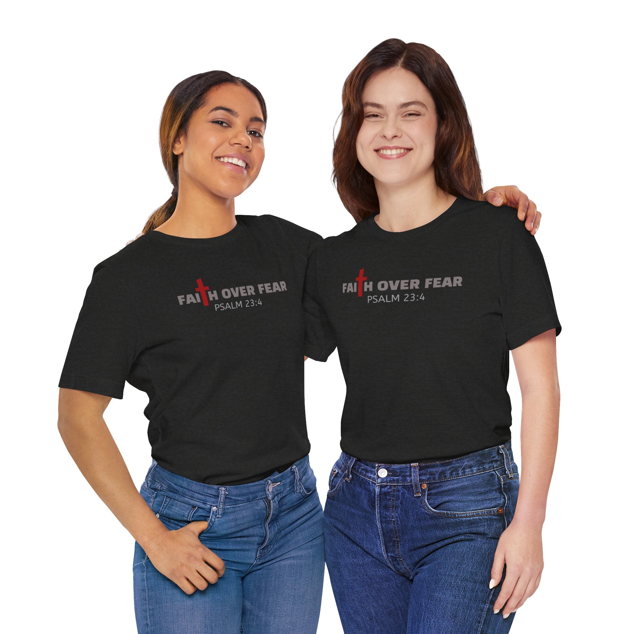 Faith Over Fear T‑Shirt — Christian Cross Inspirational Tee