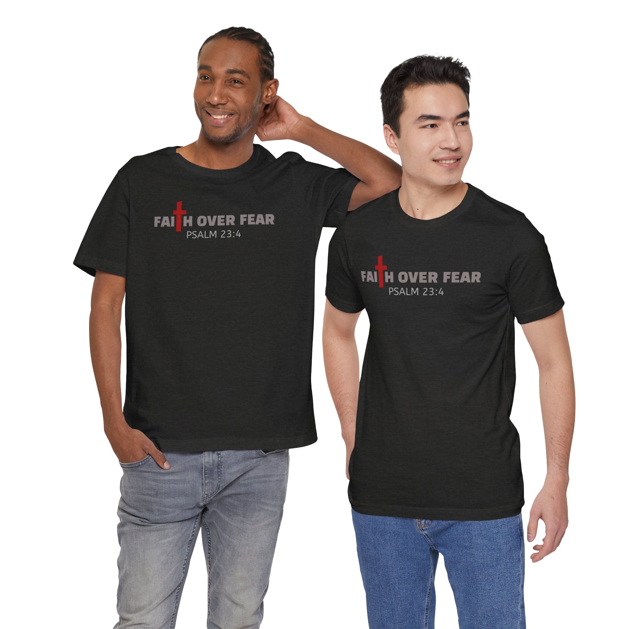 Faith Over Fear T‑Shirt — Christian Cross Inspirational Tee