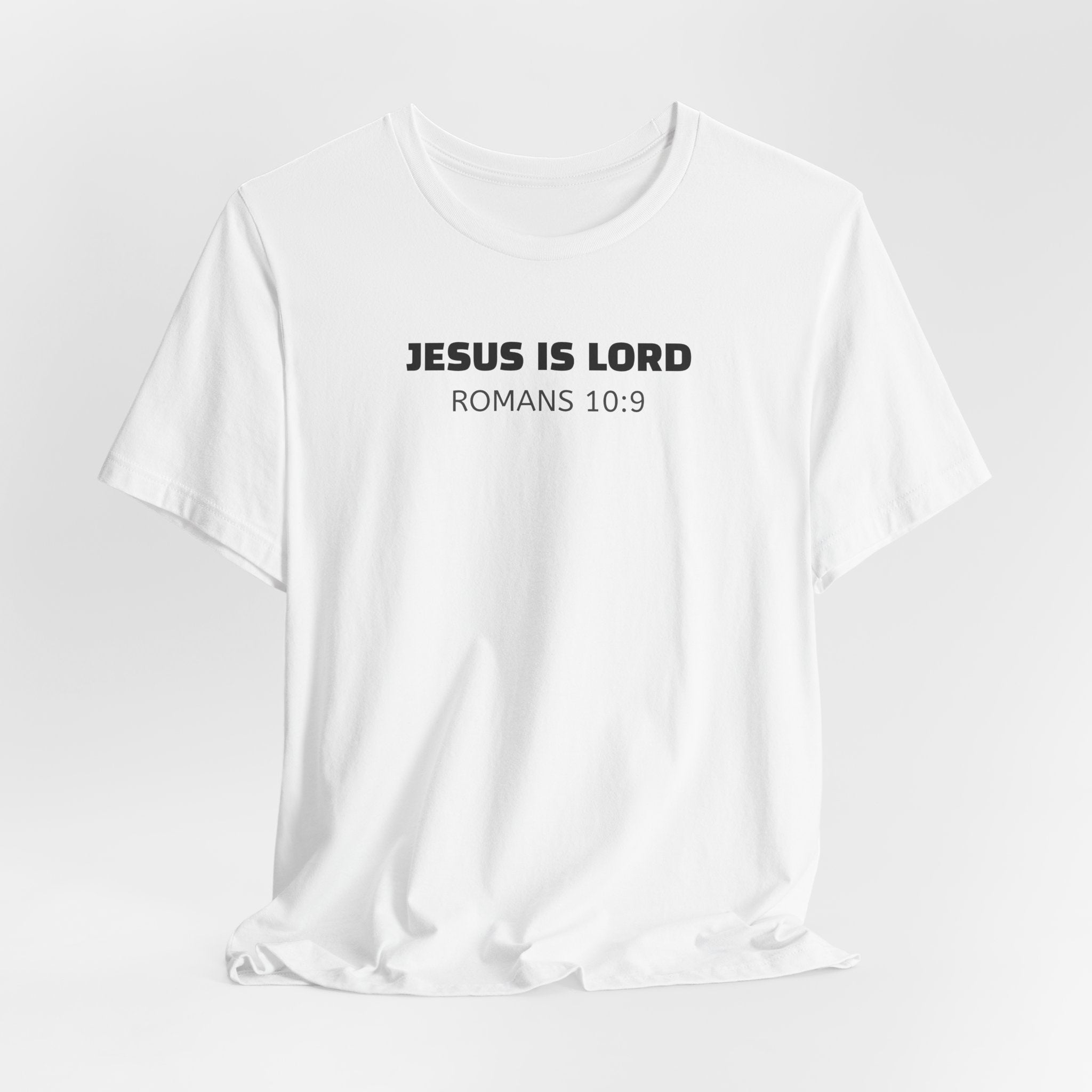 Jesus is Lord - Romans 10:9 — Minimalist Lightweight Christian Faith T-Shirt