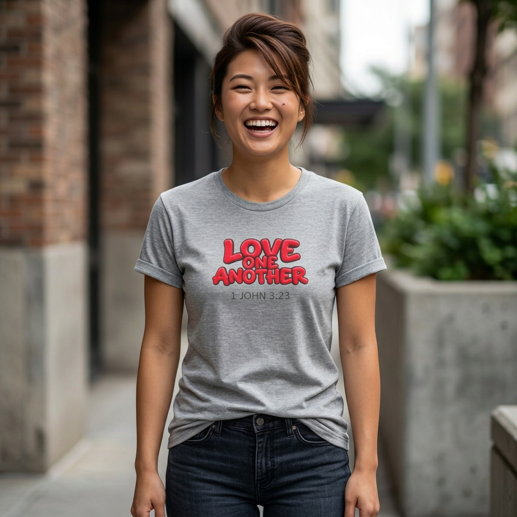 Love One Another  1 John 3:23 — Lightweight Christian Faith T-Shirt