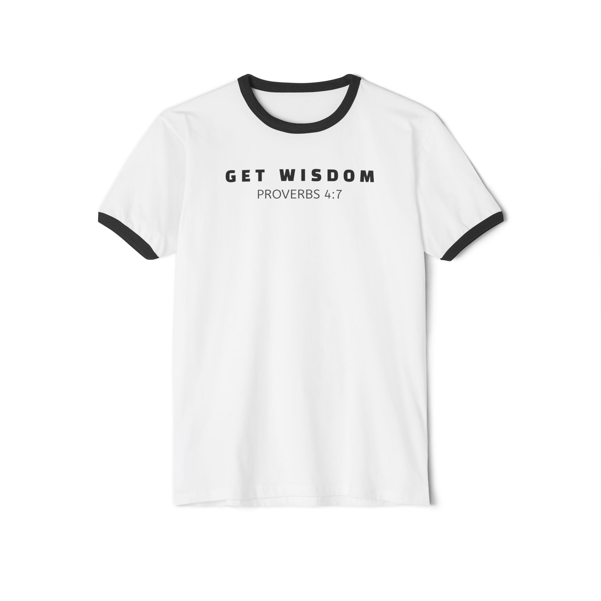 Get Wisdom Ringer T-Shirt — Proverbs 4:7 Christian Inspirational Tee
