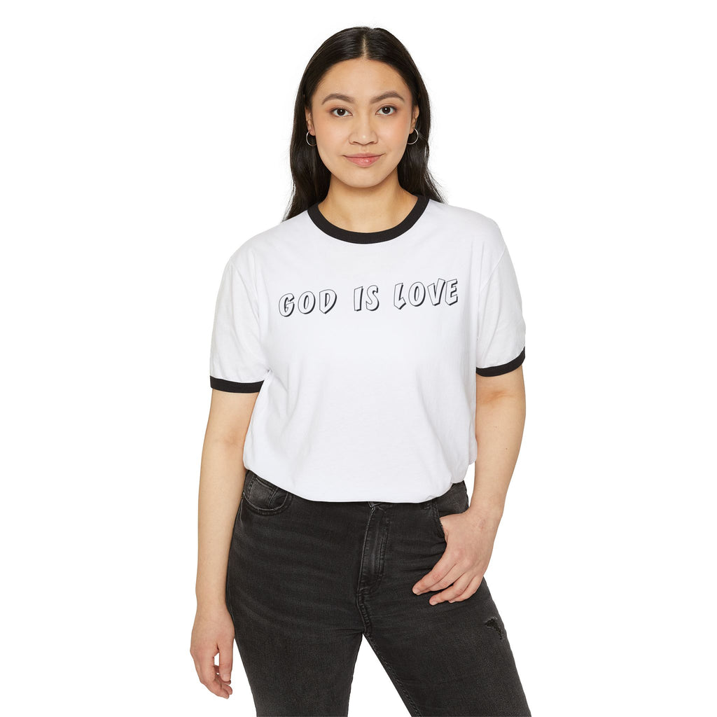 GOD IS LOVE - Ringer tee - Christian faith shirt