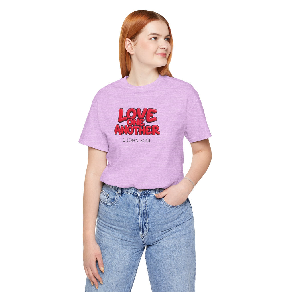 Love One Another  1 John 3:23 — Lightweight Christian Faith T-Shirt