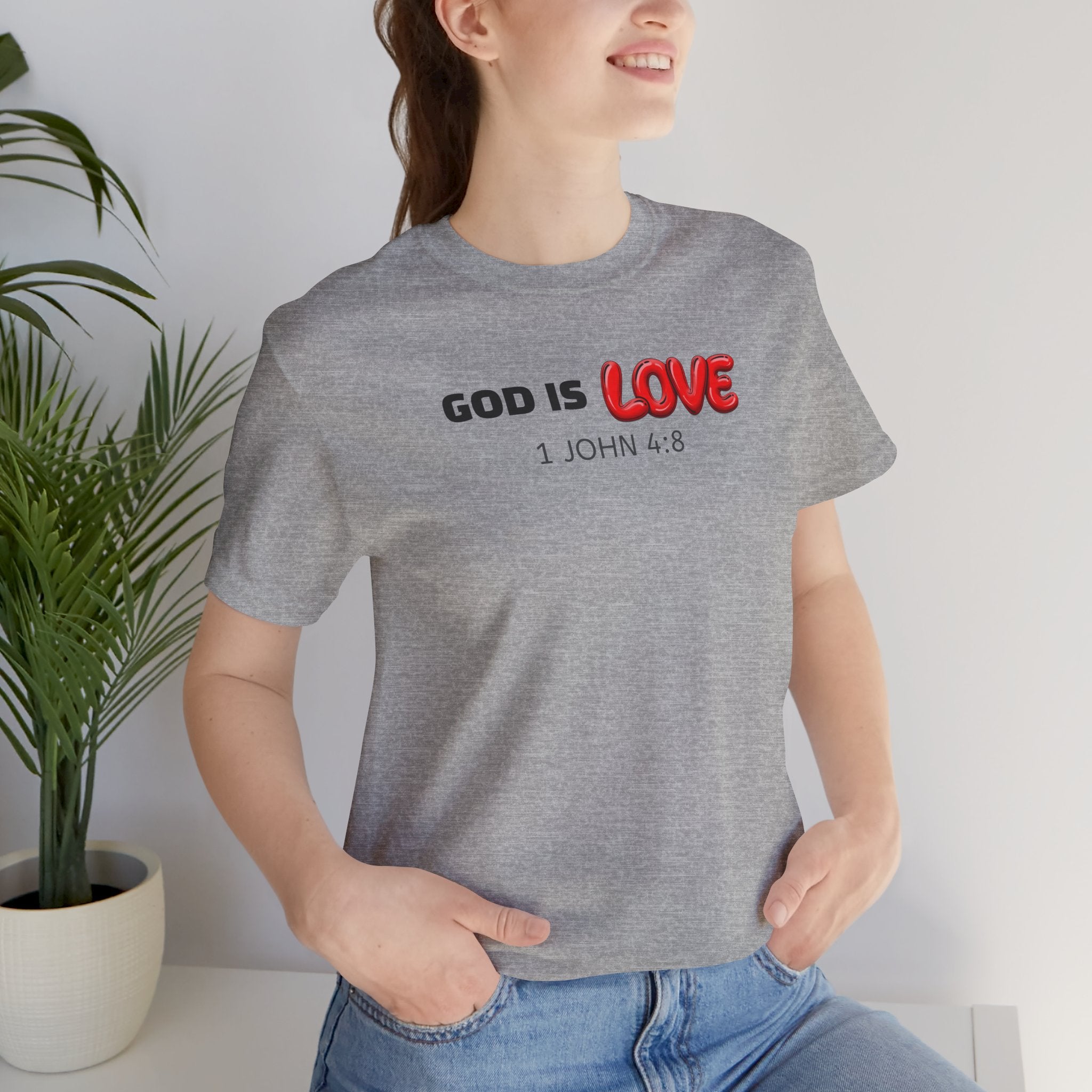God Is Love 1 John 4:8 — Minimalist Lightweight Christian Faith T-Shirt