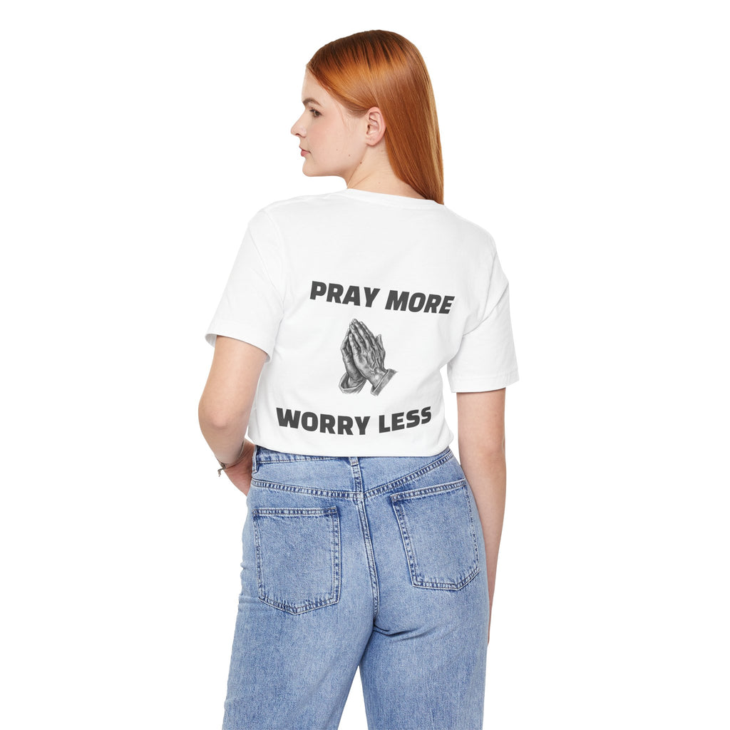Pray More Worry Less tee | Prayer Hands Graphic Tee
