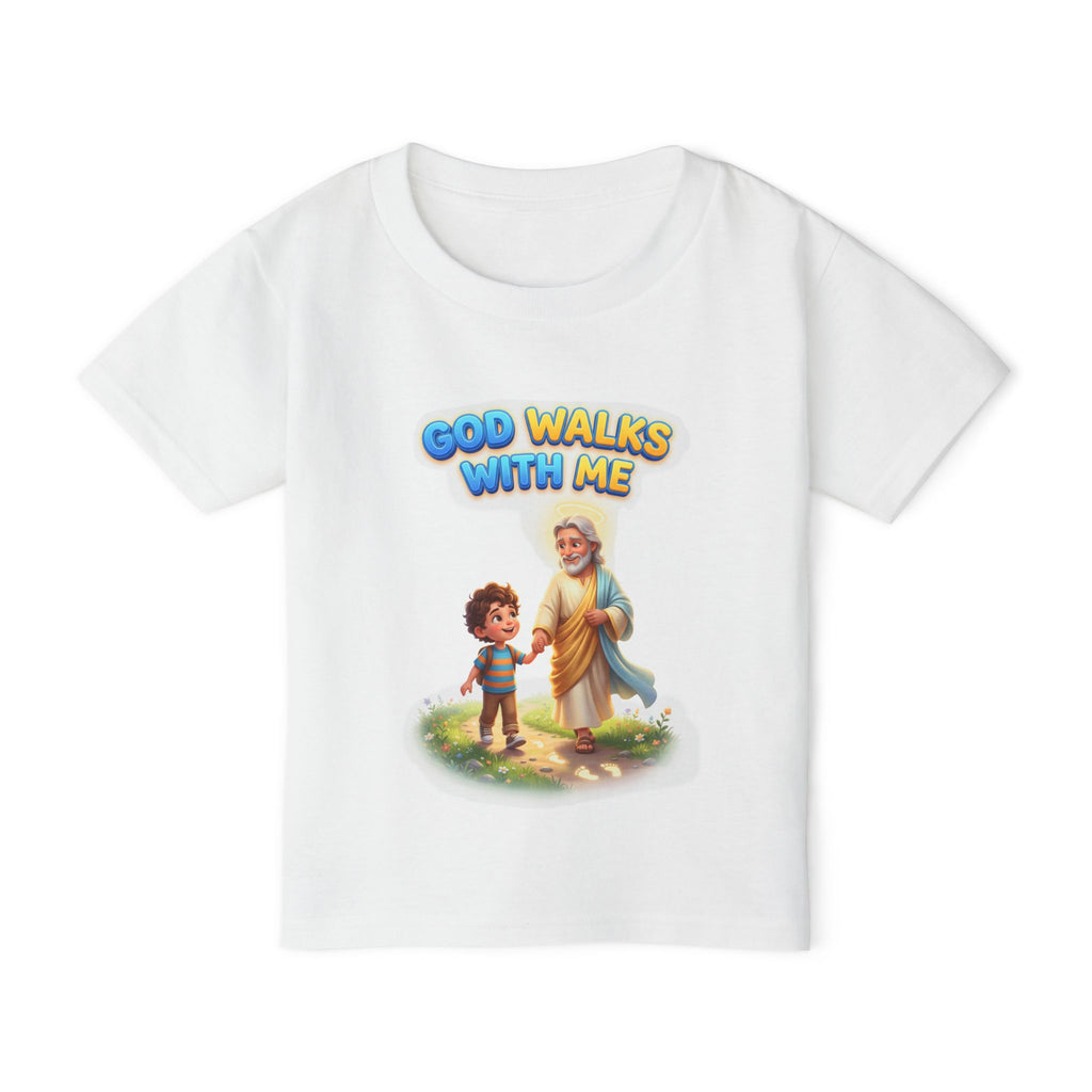 God Walks With Me Toddler T-Shirt — Faith-Based Kids Tee