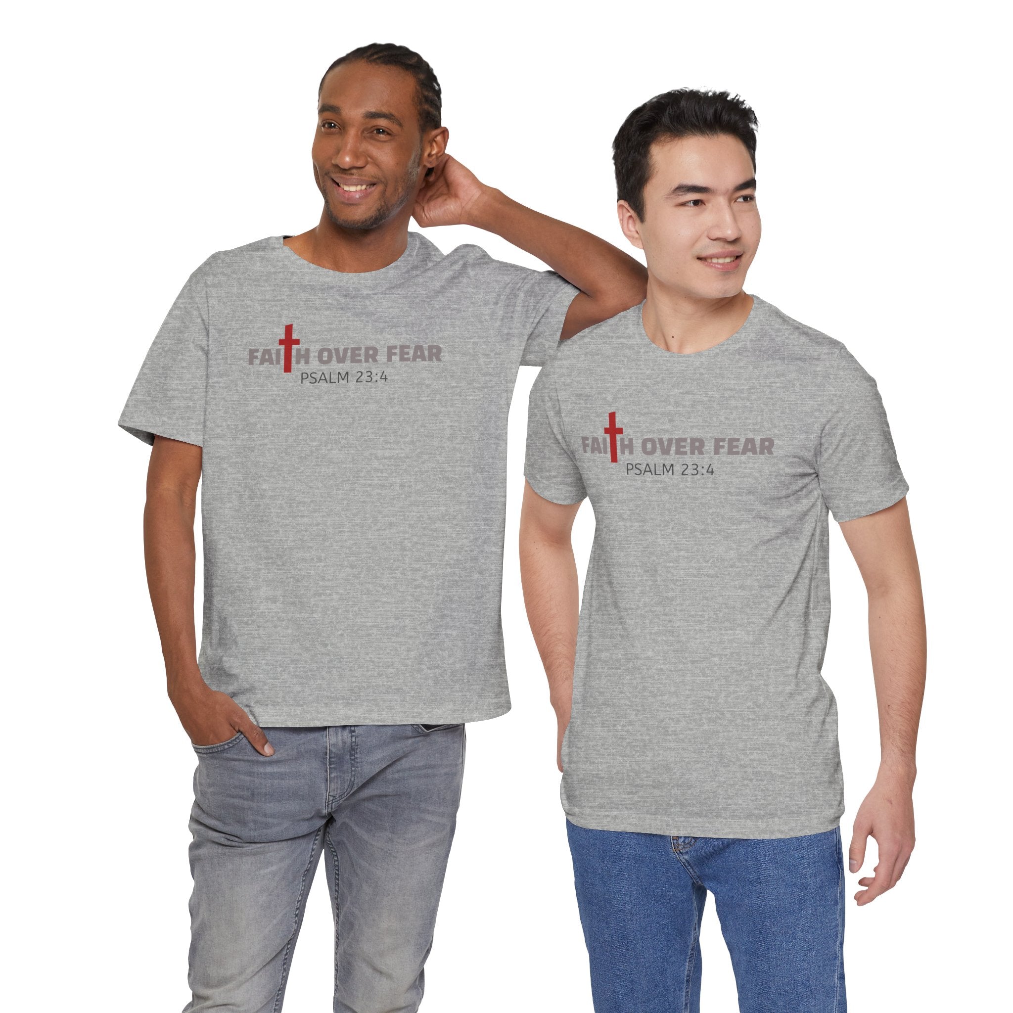 Faith Over Fear T‑Shirt — Christian Cross Inspirational Tee