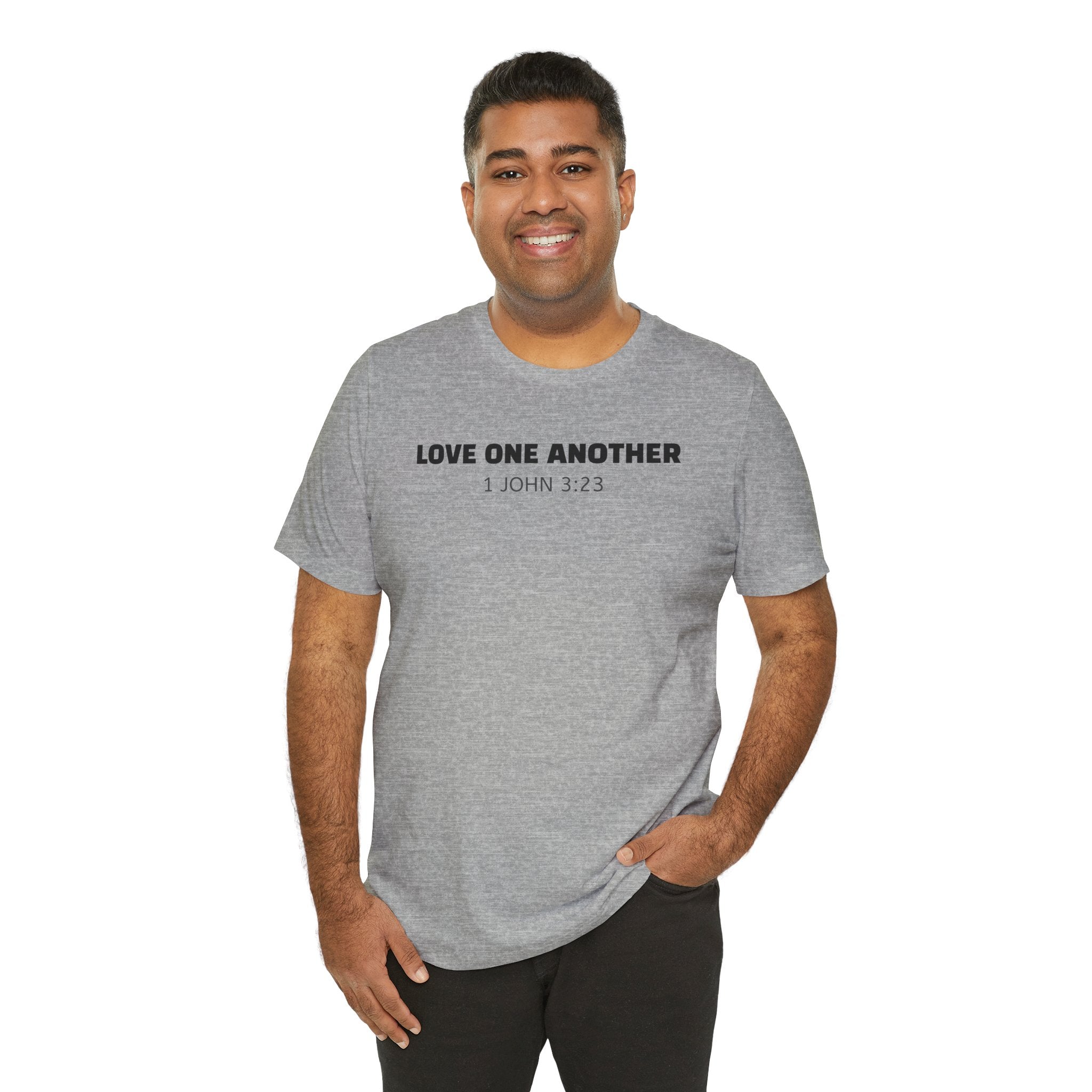Love One Another 1 John 3:23 — Minimalist Lightweight Christian Faith T-Shirt