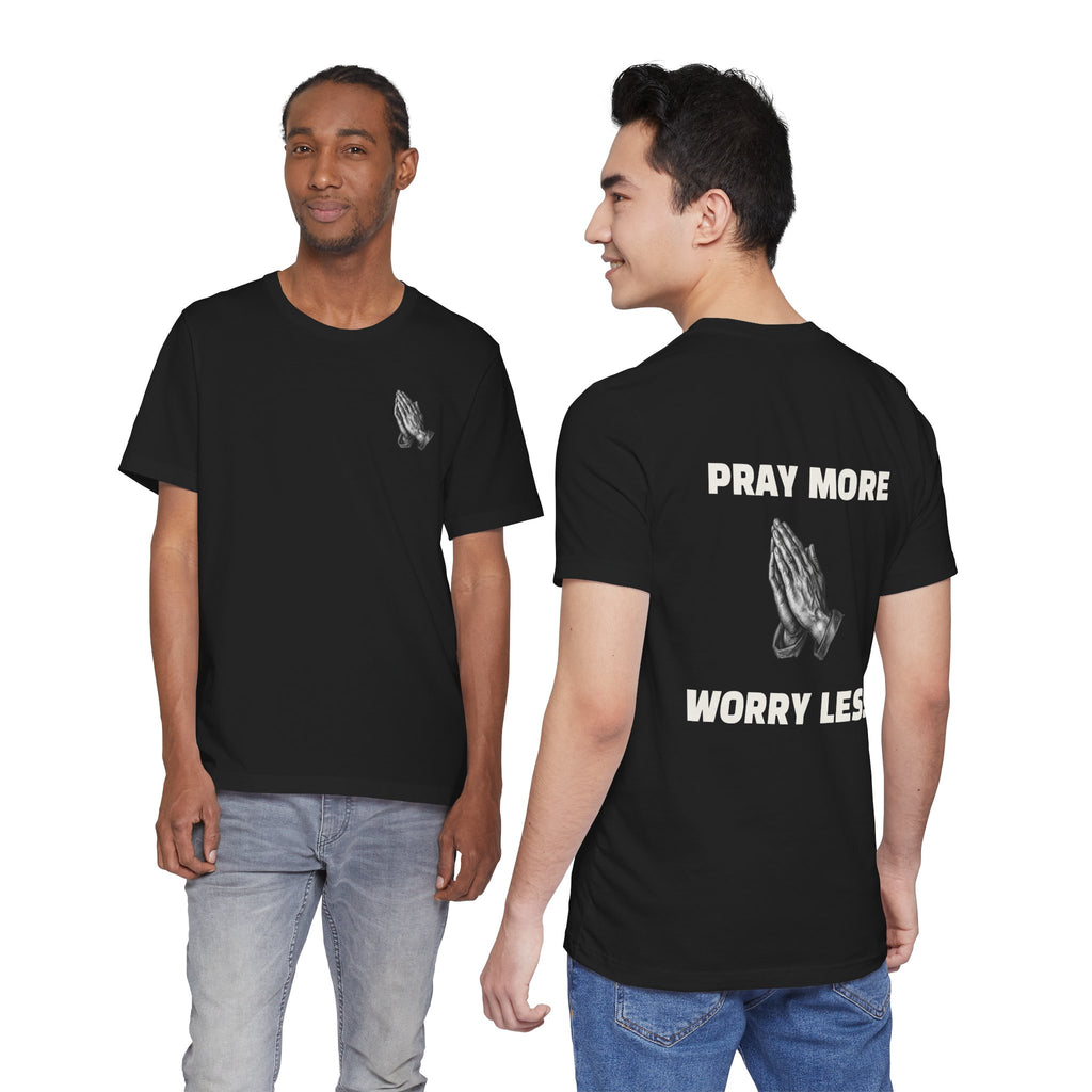 Pray More Worry Less tee | Prayer Hands Graphic Tee