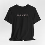 SAVED - Grey text minimalist T-Shirt