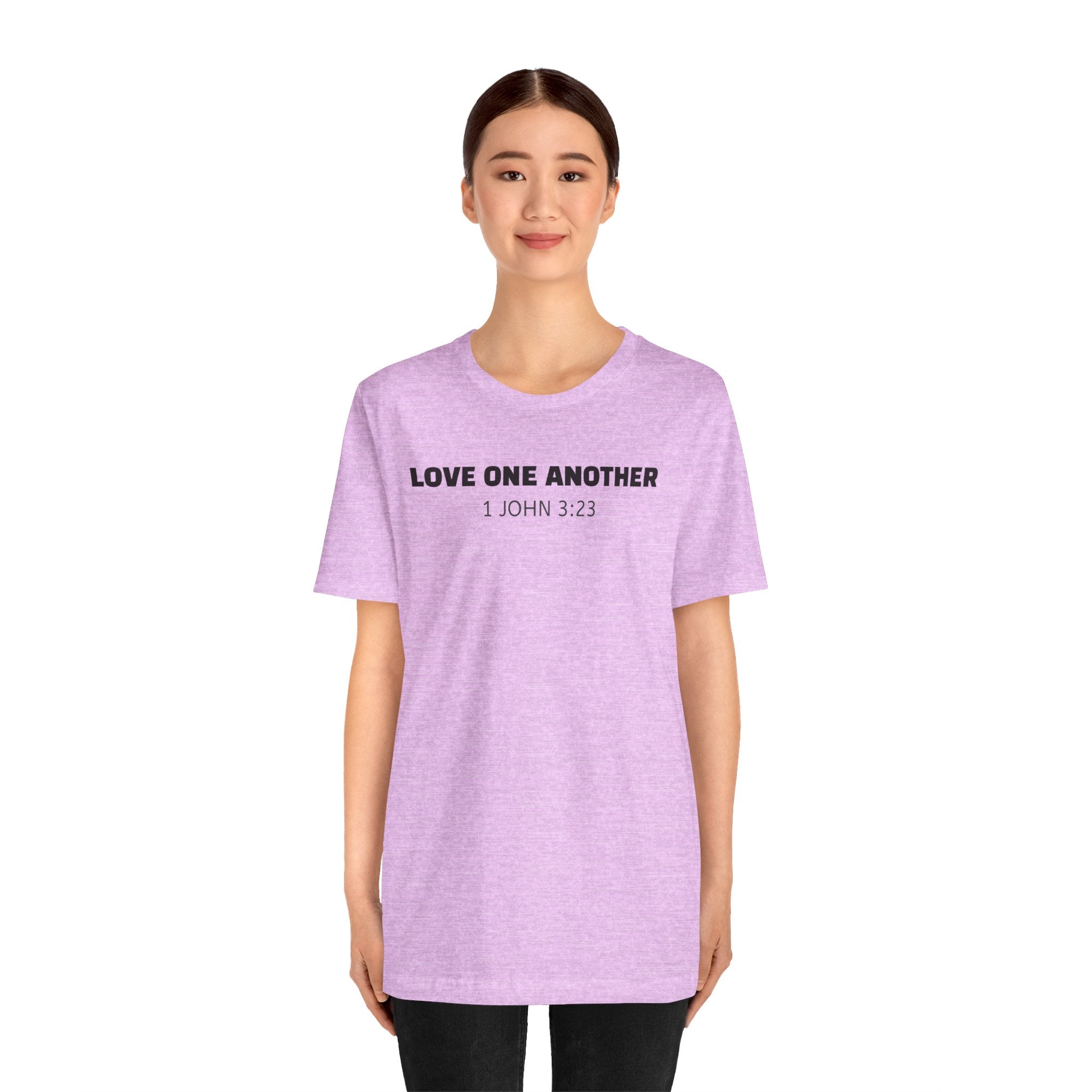 Love One Another 1 John 3:23 — Minimalist Lightweight Christian Faith T-Shirt